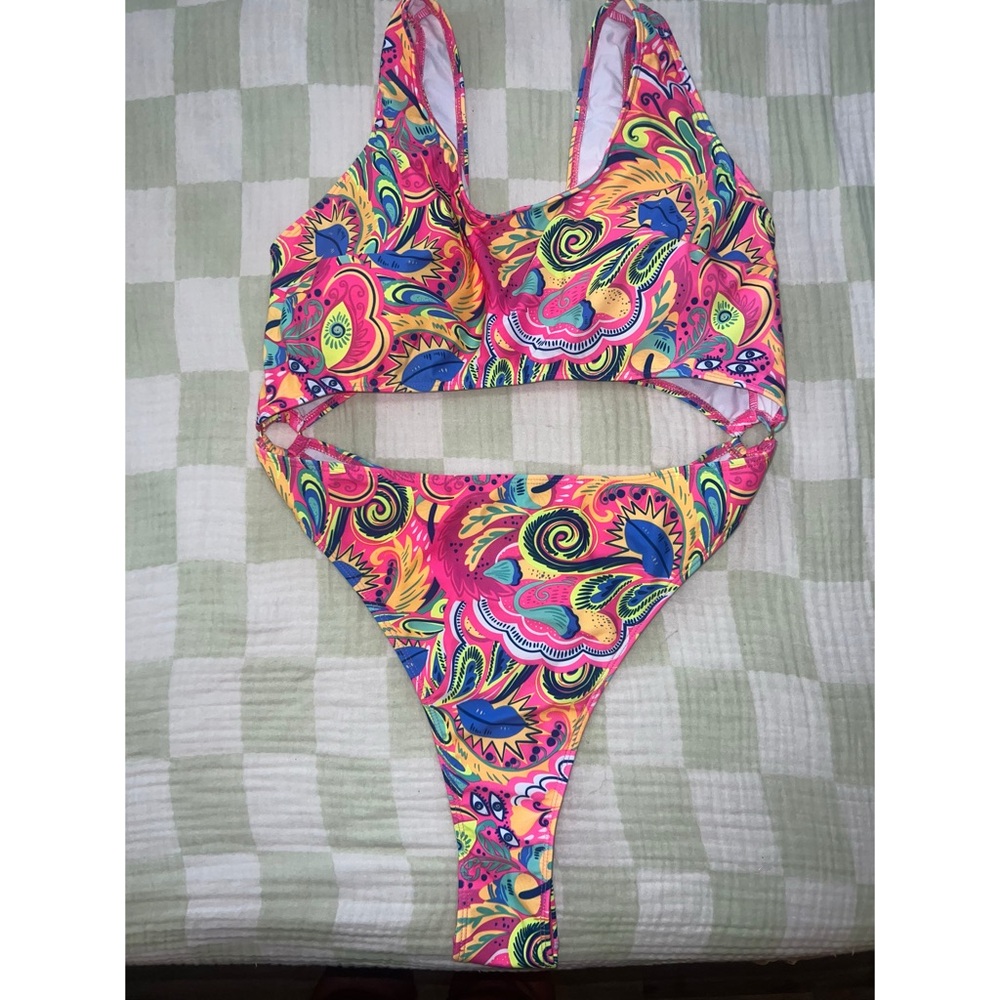 Colorful Paisley thong Swimsuit